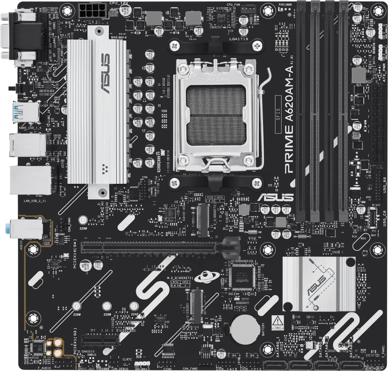Pllakë amë ASUS Prime A620M A-CSM, DDR5, PCIe 4.0, e zezë