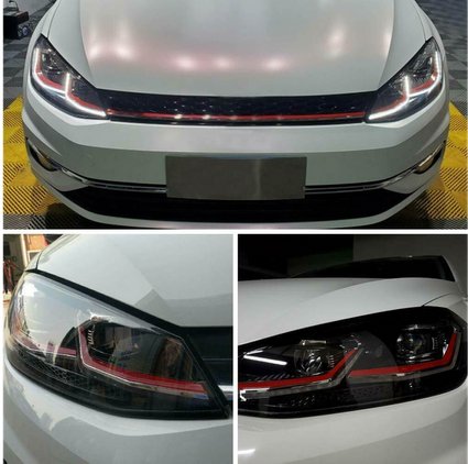 Drita të përparme Volkswagen Golf 7, komplet, të kuqe