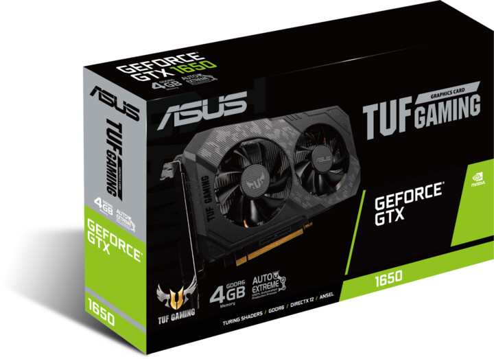 Kartë grafike ASUS GeForce TUF-GTX1650-4GD6-P-GAMING, 4GB GDDR6