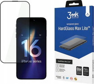 Mbrojtës ekrani 3MK HardGlass Max Lite për iPhone 16 Pro 6.3", xham i temperuar 9H, fullscreen, i zi