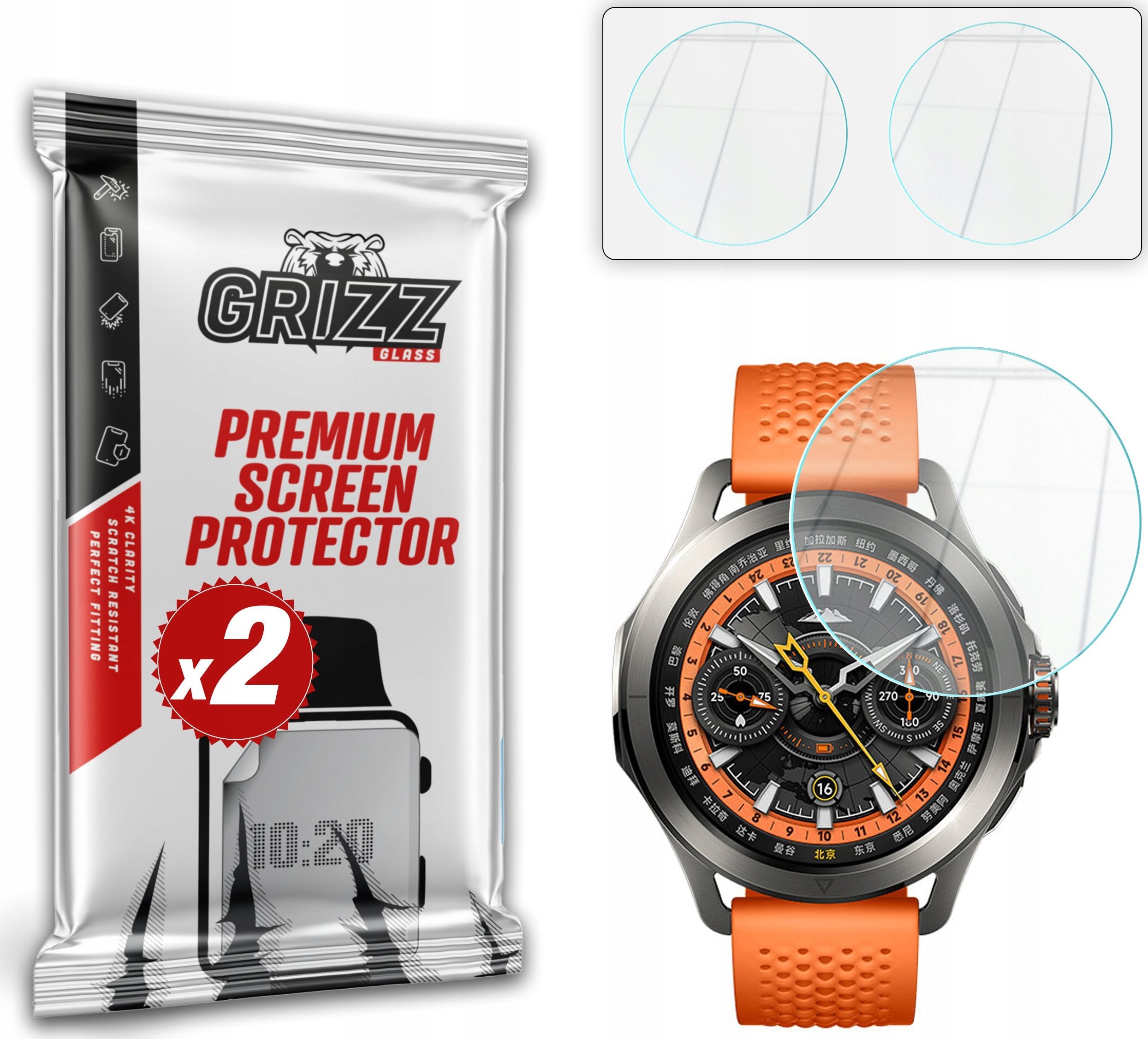Xham mbrojtës hibrid 2 copë për Xiaomi Watch S4 Sport, transparent
