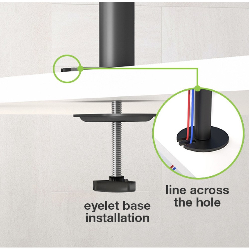 Mbajtëse tavoline për dy monitorë Techly, 13-27", 20kg, e zezë