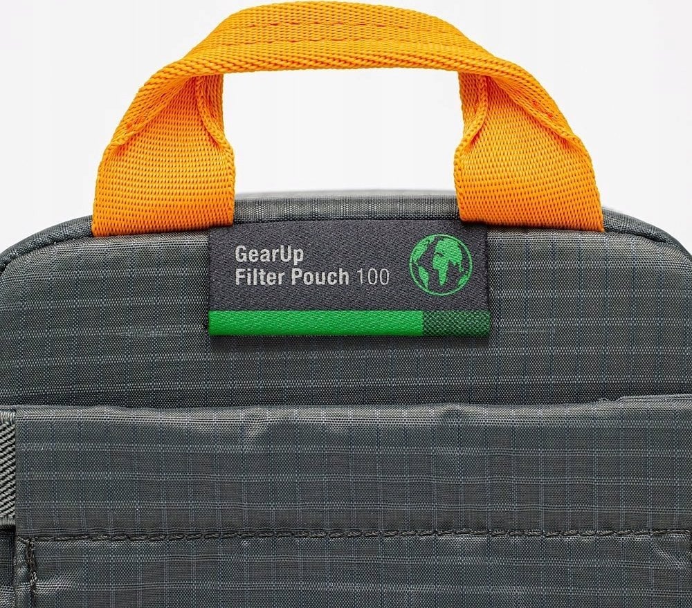 Çantë filtra fotografikë Lowepro GearUp Filter Pouch 100, me xhepa organizues, me dorezë, gri