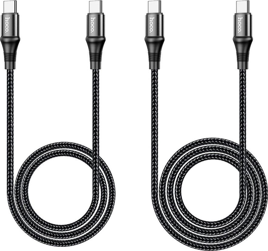 Kabllo USB Hoco USB-C në USB-C, 1m, 100W, e zezë
