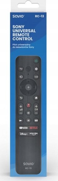 Telekomandë universale Savio RC-13 për Sony Smart TV, kompatibile, e zezë
