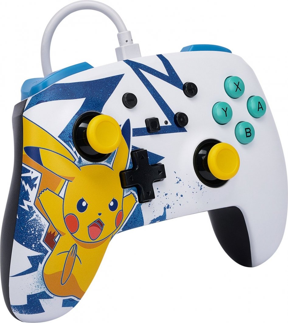 Kontroller PowerA Enhanced Pikachu High Voltage, me kabllo, shumëngjyrësh