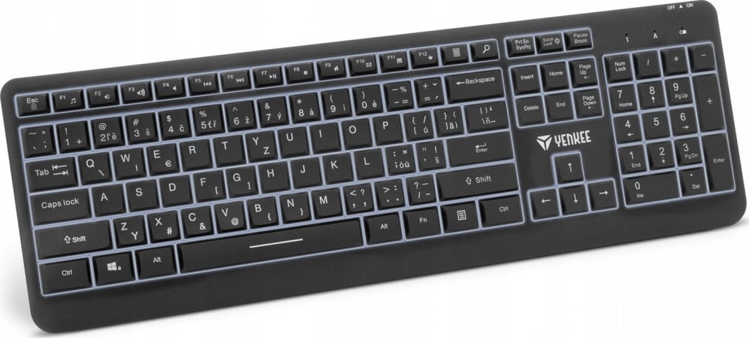Tastierë Yenkee Splendor, wireless, CZ + SK, e zezë