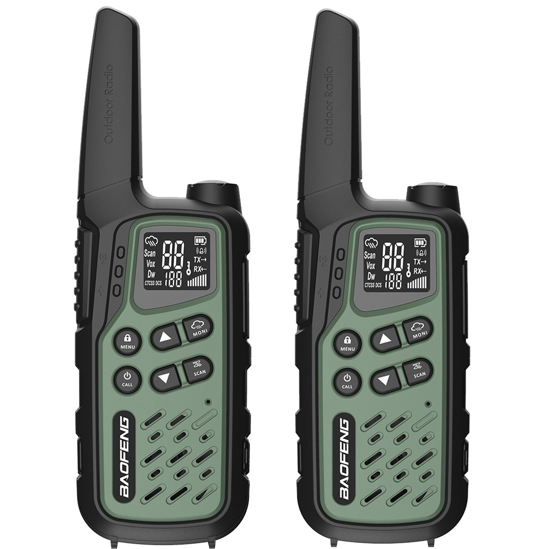 Walkie talkie Baofeng BF-25E PMR, set 2 copë, 16 kanale, i zi