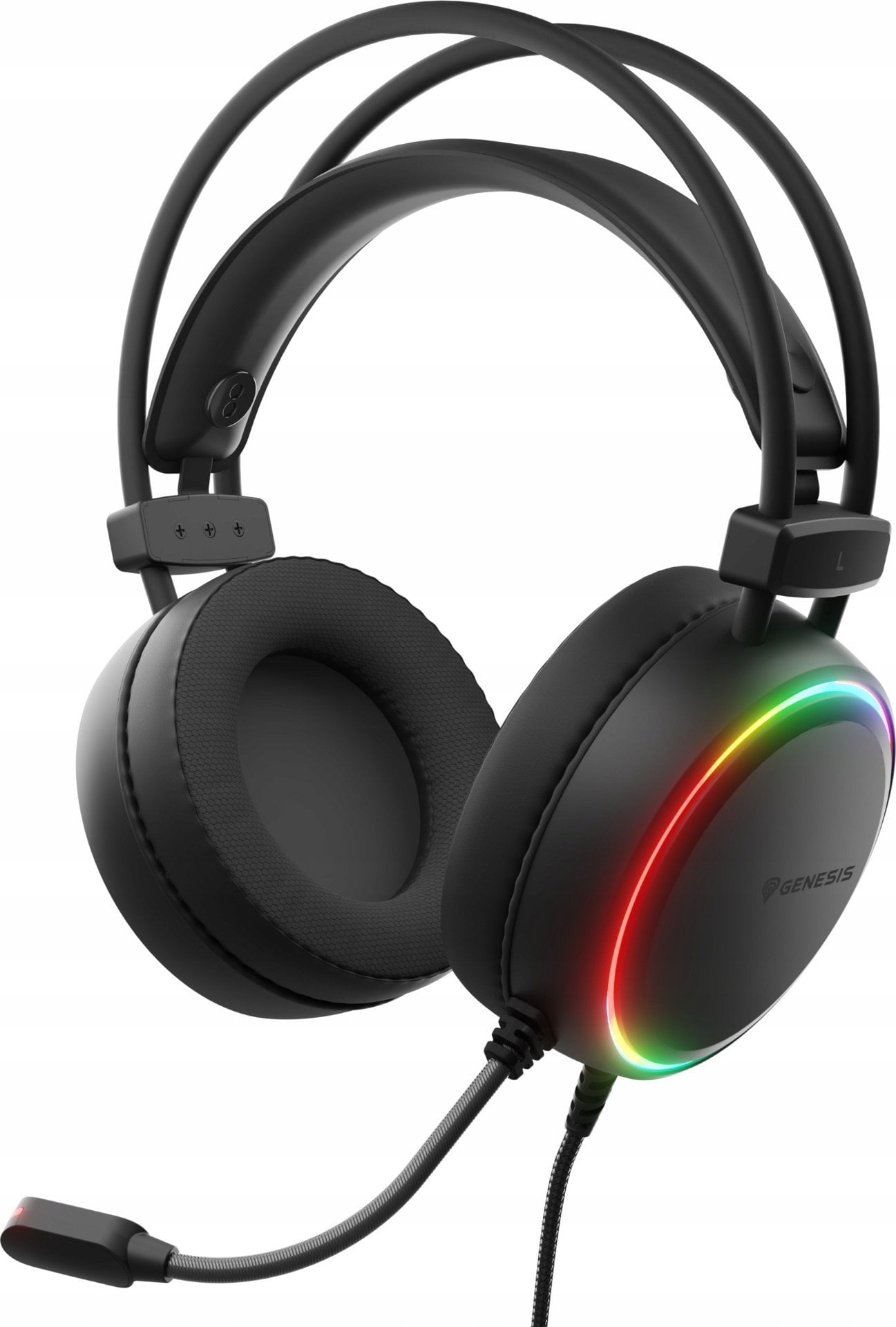 Kufje gaming Genesis Neon 613 G2, stereo, mikrofon, me ndriçim RGB, të zeza