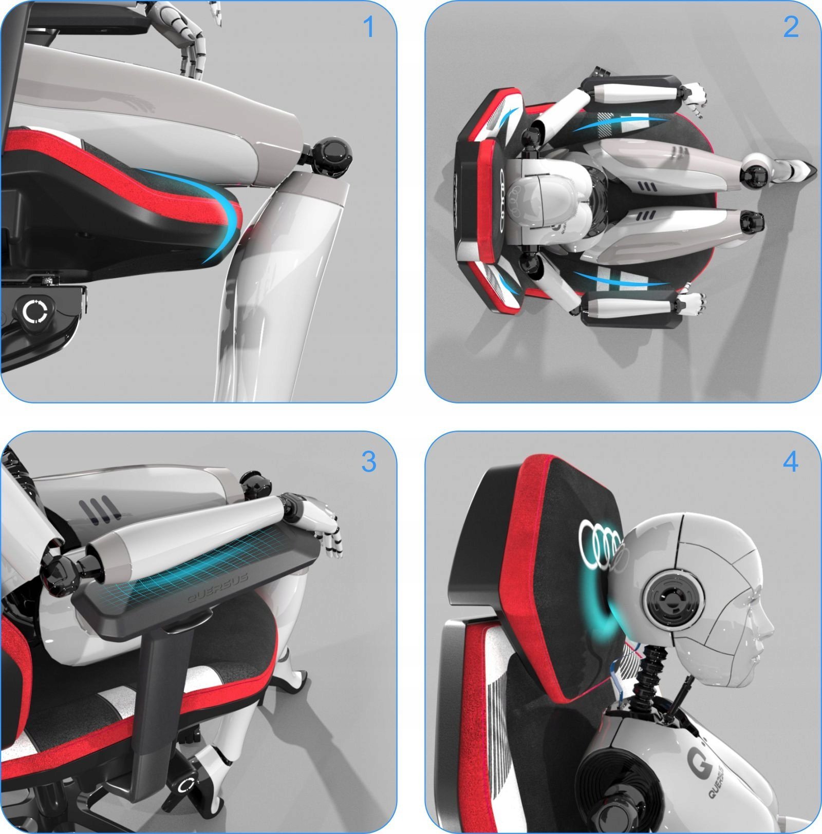 Karrige lojërash QUERSUS ICOS.2 Audi, ergonomike, e zezë