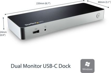 Stacion dokimi StarTech.com USB C Dual Monitor, 60W Power Delivery, HDMI DVI, i zi