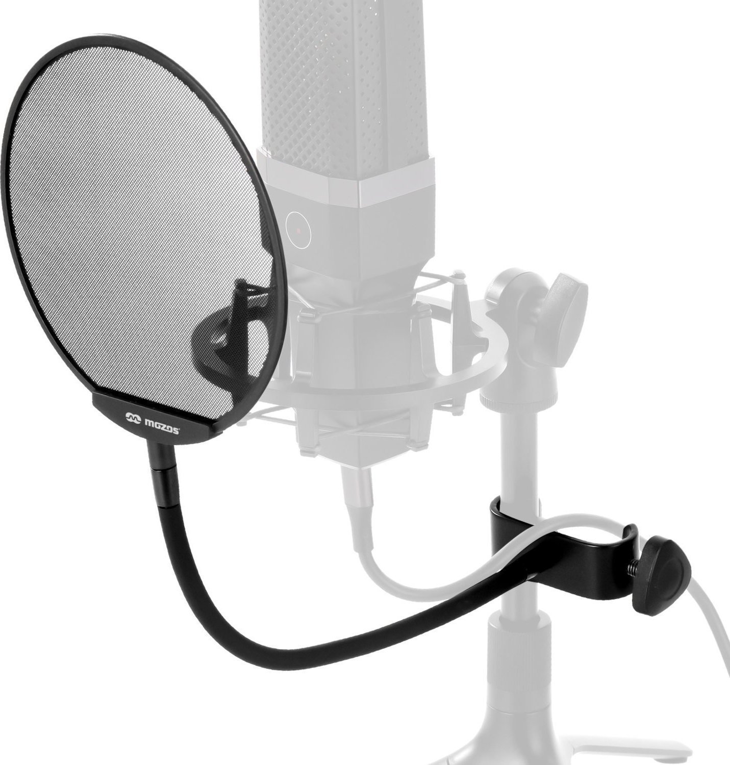 Mbajtëse mikrofoni Mozos SHM2 RED me pop filter PS PRO, diametër 48 54mm, e kuqe