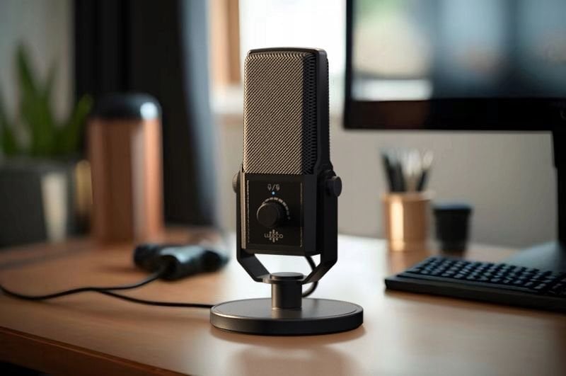 Mikrofon gaming USB Type C, kapacitiv, 24 bit 192 kHz, me stativ, i zi