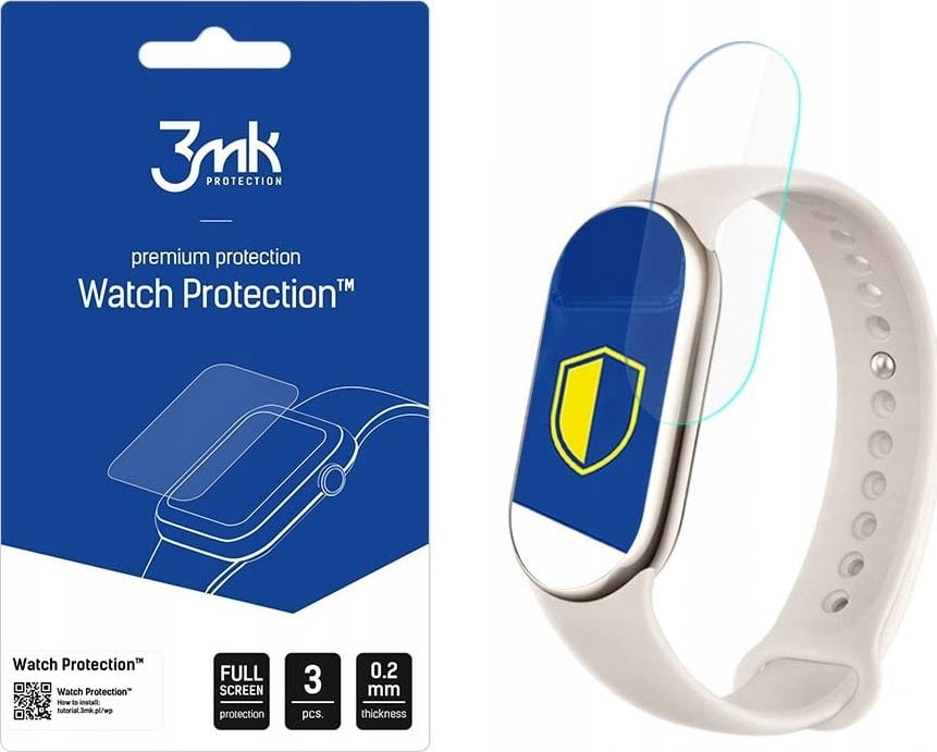 Filmi mbrojtës 3MK Arc+, për Xiaomi Mi Band 8 NFC, set 3 copë, transparent