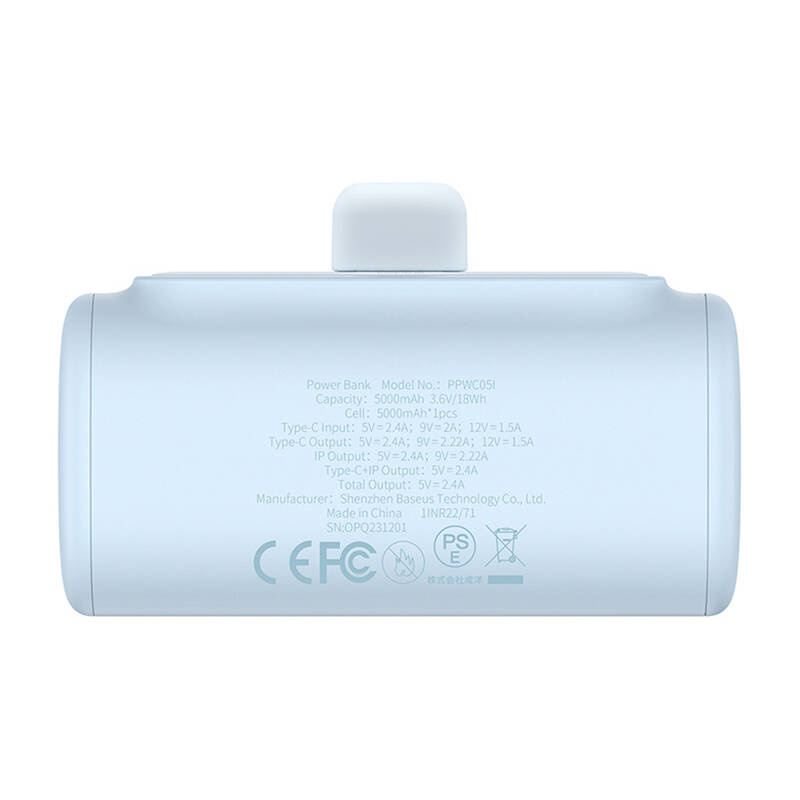 Powerbank Baseus OS Compact IP 5000mAh, 20W, me Lightning, blu