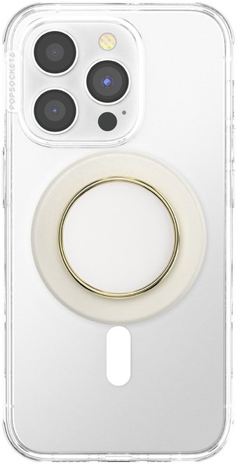 Aksesor telefoni PopSockets Enamel Coconut Cream MagSafe PopGrip, magnetik, i bardhë
