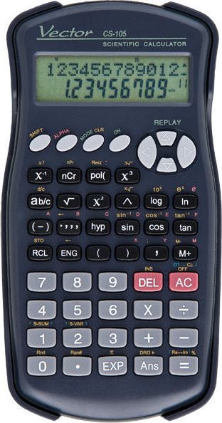 Kalkulator shkollor Vector CS-105, shkencor, ekran me dy rreshta, i zi