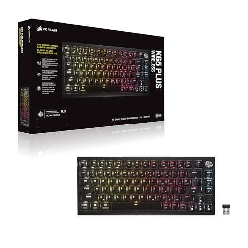 Tastierë gaming Corsair K65 Plus Wireless, mekanike 75%, RGB, e zezë