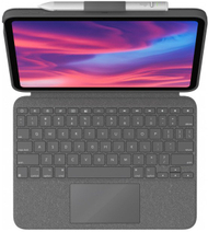 Tastierë me këllëf Logitech Combo Touch për iPad, me trackpad, ndriçim tastiere, gri Oxford