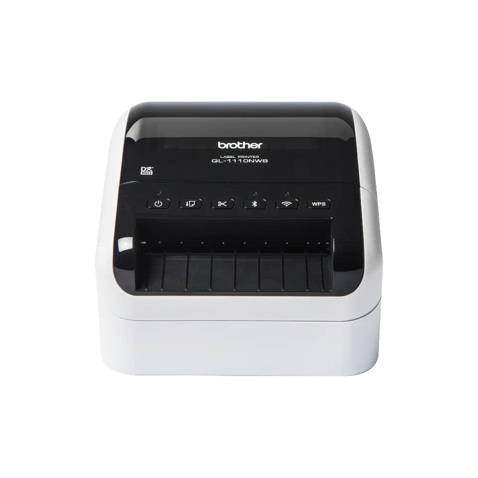 Printer etiketash Brother QL-1110NWB, 4", LAN Wi-Fi USB, i bardhë