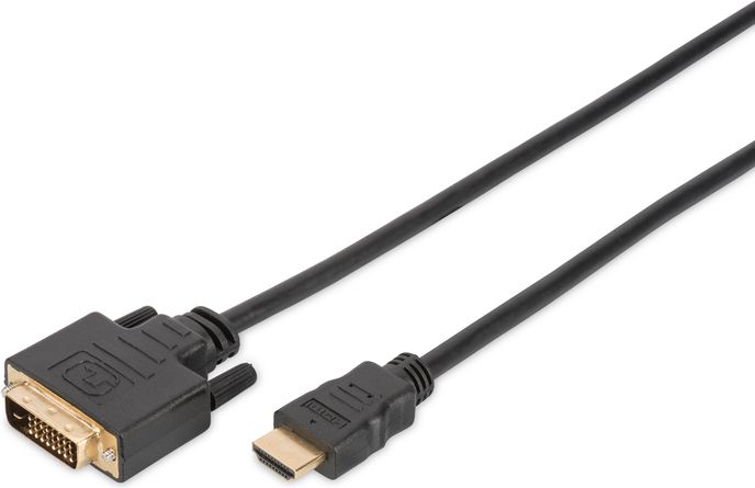 Kabllo Digitus HDMI në DVI D, 2m, Full HD, i zi