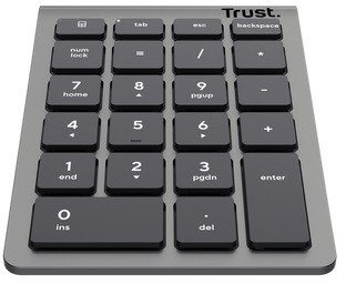 Tastierë numerike Trust Xalas, wireless RF, 22 taste, argjendtë