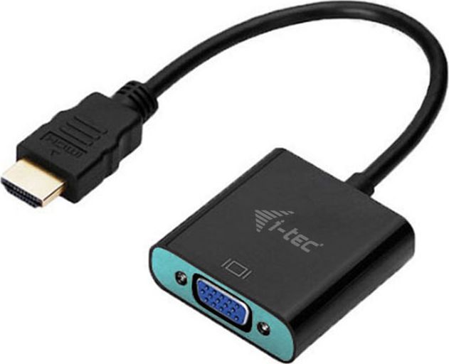 Përshtatës i-Tec HDMI në VGA, 15cm, i zi
