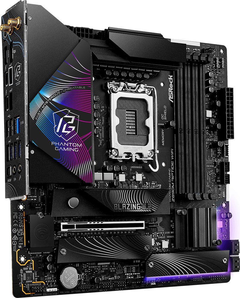 Pllakë amë ASRock Phantom Gaming Z890M Riptide WiFi, Intel Z890, DDR5, Micro ATX