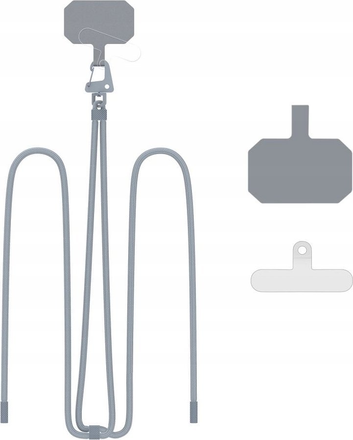 Rrip crossbody për telefon Tech-Protect C5S Rope, 80cm, i gri çelik