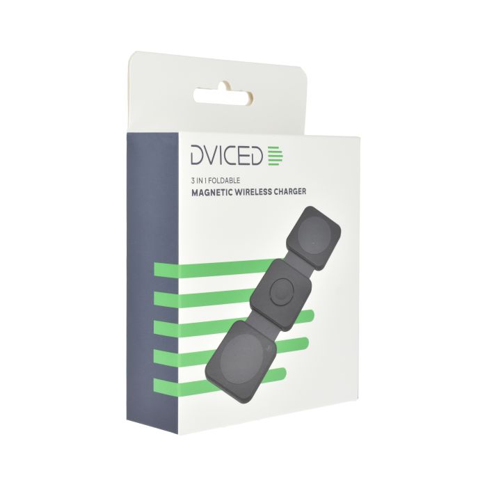 Dviced 3-In-1 Foldable Magnetic Wireless Charger, Black
