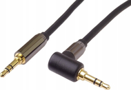 Kabllo audio PremiumCord HQ, Jack 3.5mm në Jack 3.5mm 90°, 3m, e zezë