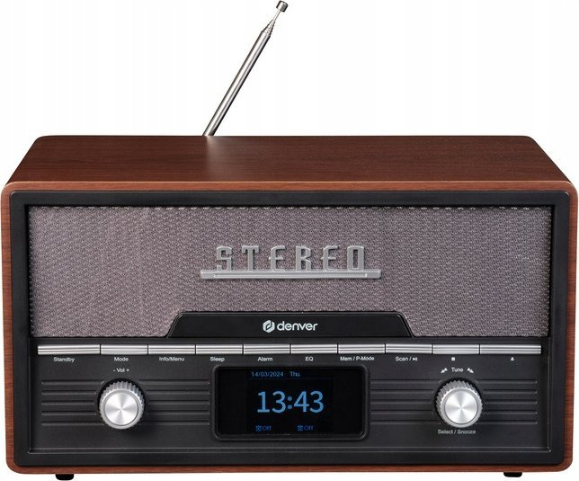 Radio retro Denver MDA-525DW, DAB+/FM, CD Bluetooth USB, kafe e zezë