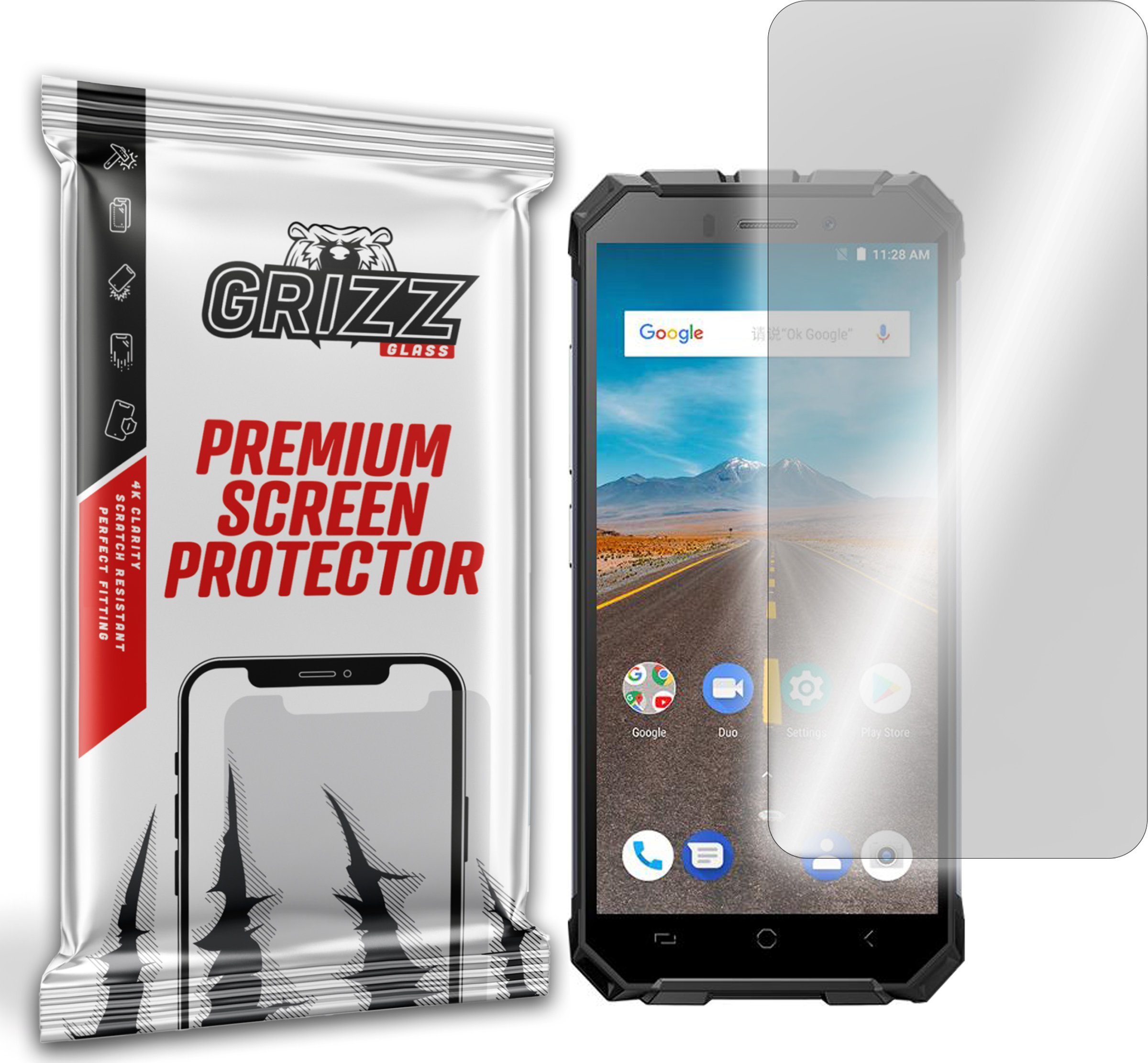 Mbrojtës ekrani GrizzGlass Hybrid Glass, për Ulefone Armor X2, transparent