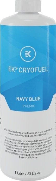 Lëng ftohës për PC EK Water Blocks EK CryoFuel, 1000ml, UV reactive, blu navy