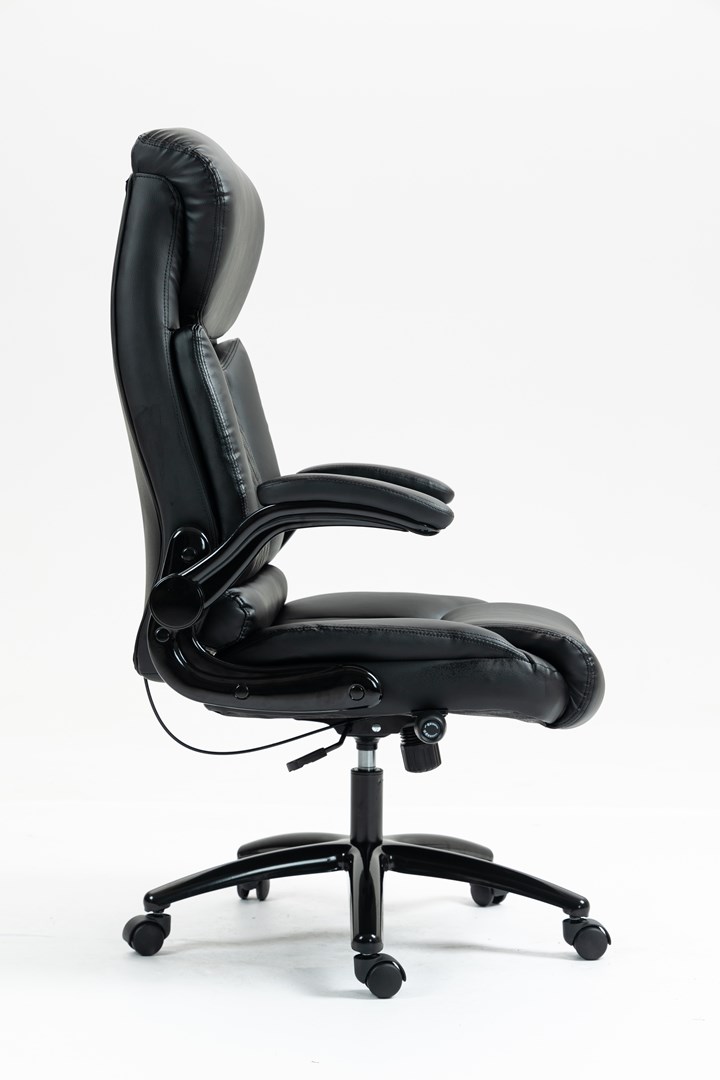 Karrige zyre Activejet YK7406-1, lëkurë dhe tekstil, e zezë
