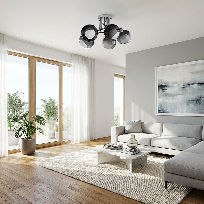 Llambë varëse Activejet AJE PALOMA 5P, 5xE27 40W, metal, argjendtë e zezë