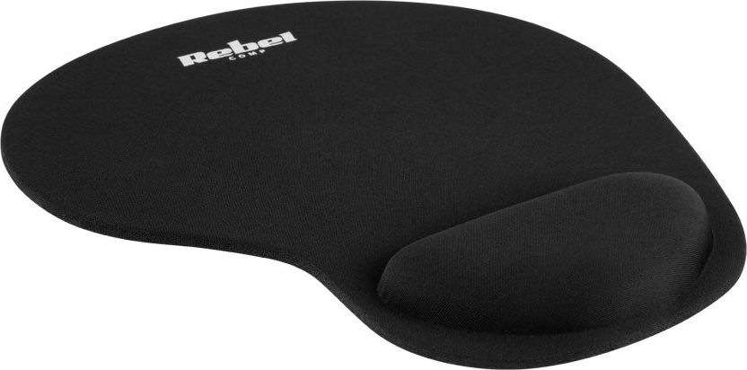 Mousepad Rebel KOM1191, ergonomik, me mbështetëse për kyçin, i zi