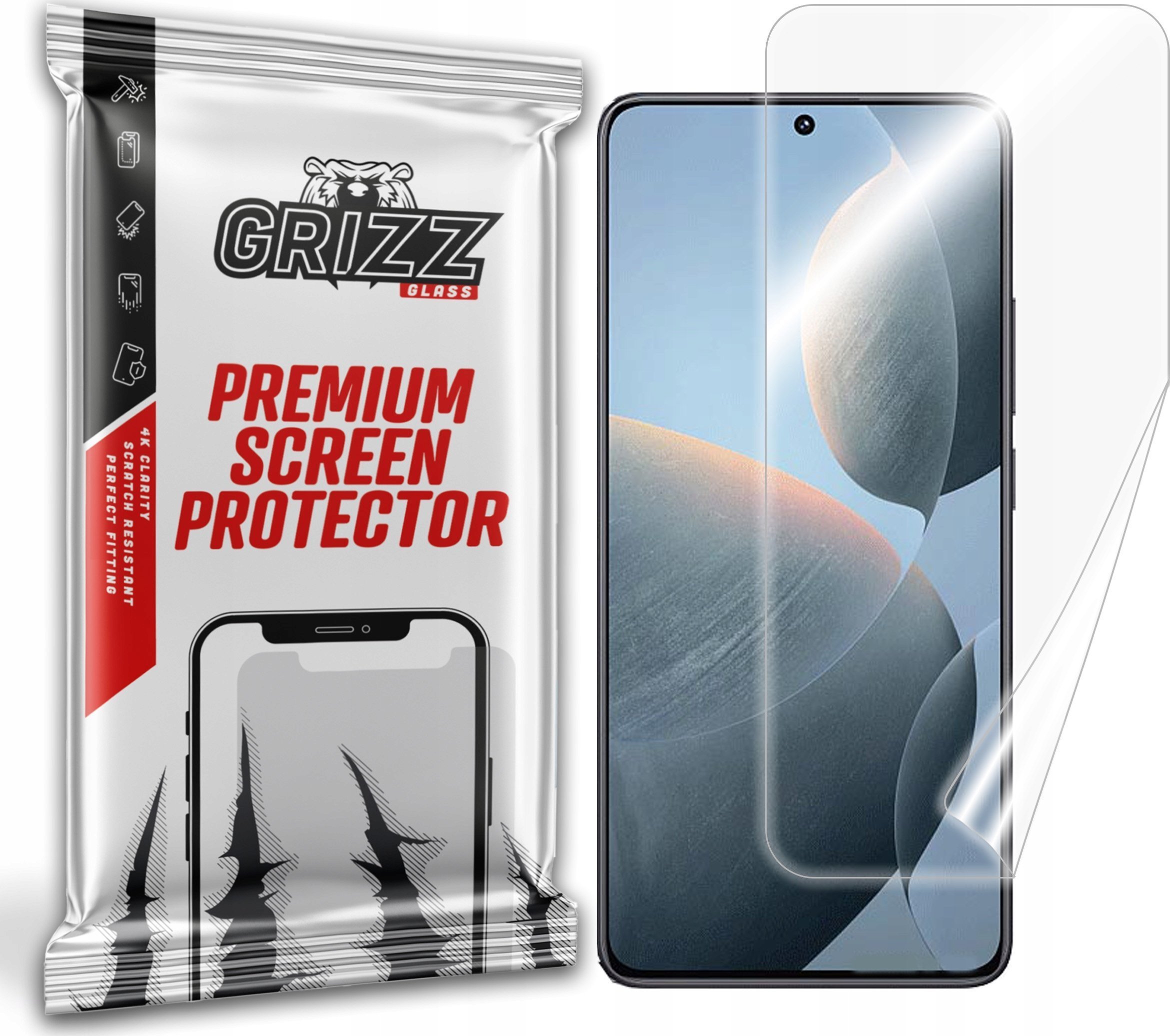 Mbrojtëse ekrani GrizzGlass Ceramic Film për Xiaomi Redmi K70, qelq keramik, transparente