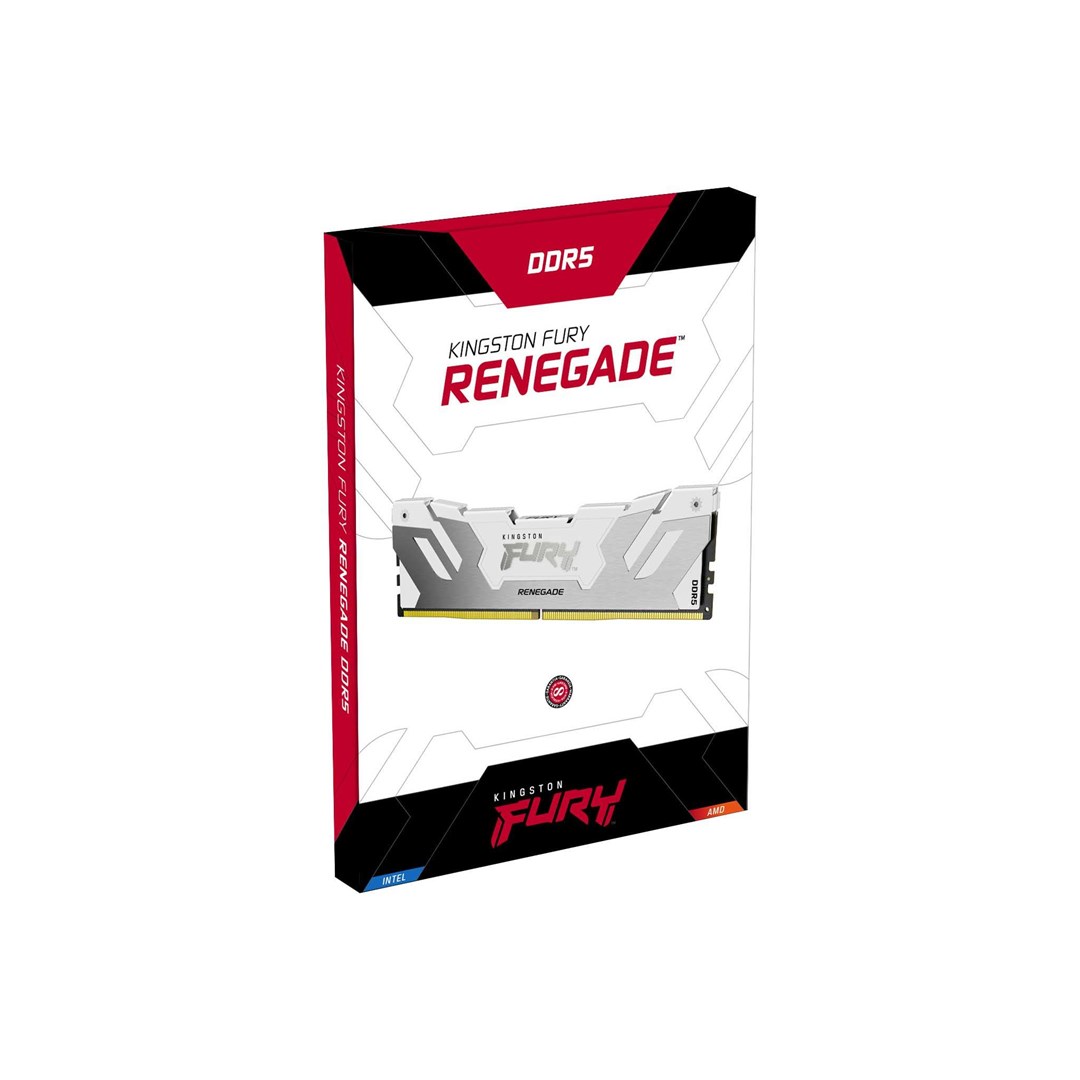 Memorie RAM Kingston FURY Renegade White RGB, 32GB, DDR5, 6000 MT/s, CL32, e bardhë