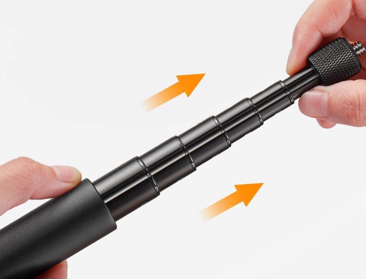 Monopod Kf Kf09.132, tripod selfie 153cm, për GoPro DJI Insta360, i zi