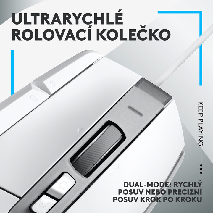 Глувче Logitech G502 X, бела боја