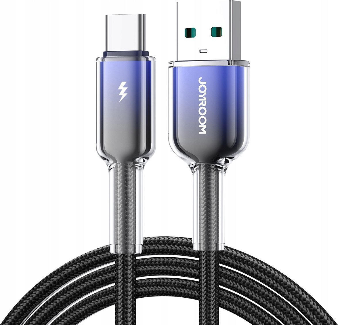 Kabllo USB C Joyroom S A42 Crystal Clear, 60W, 1.2m, e zezë