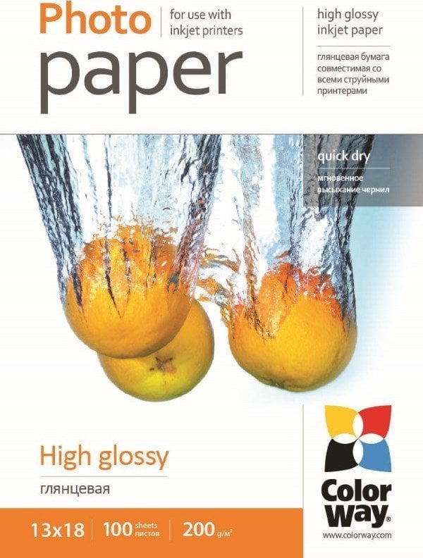 Letër fotografike ColorWay High Glossy PG2001005R, 200g/m², 13x18cm, 100 fletë