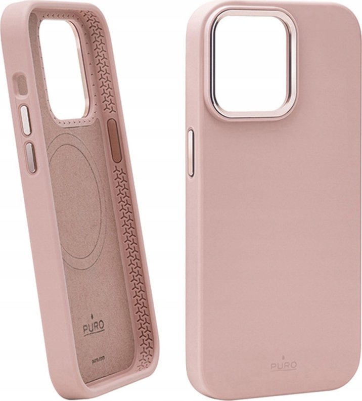 Mbulesë telefoni Puro ICON Mag Pro për iPhone 15 Pro Max, silikon, MagSafe, rozë
