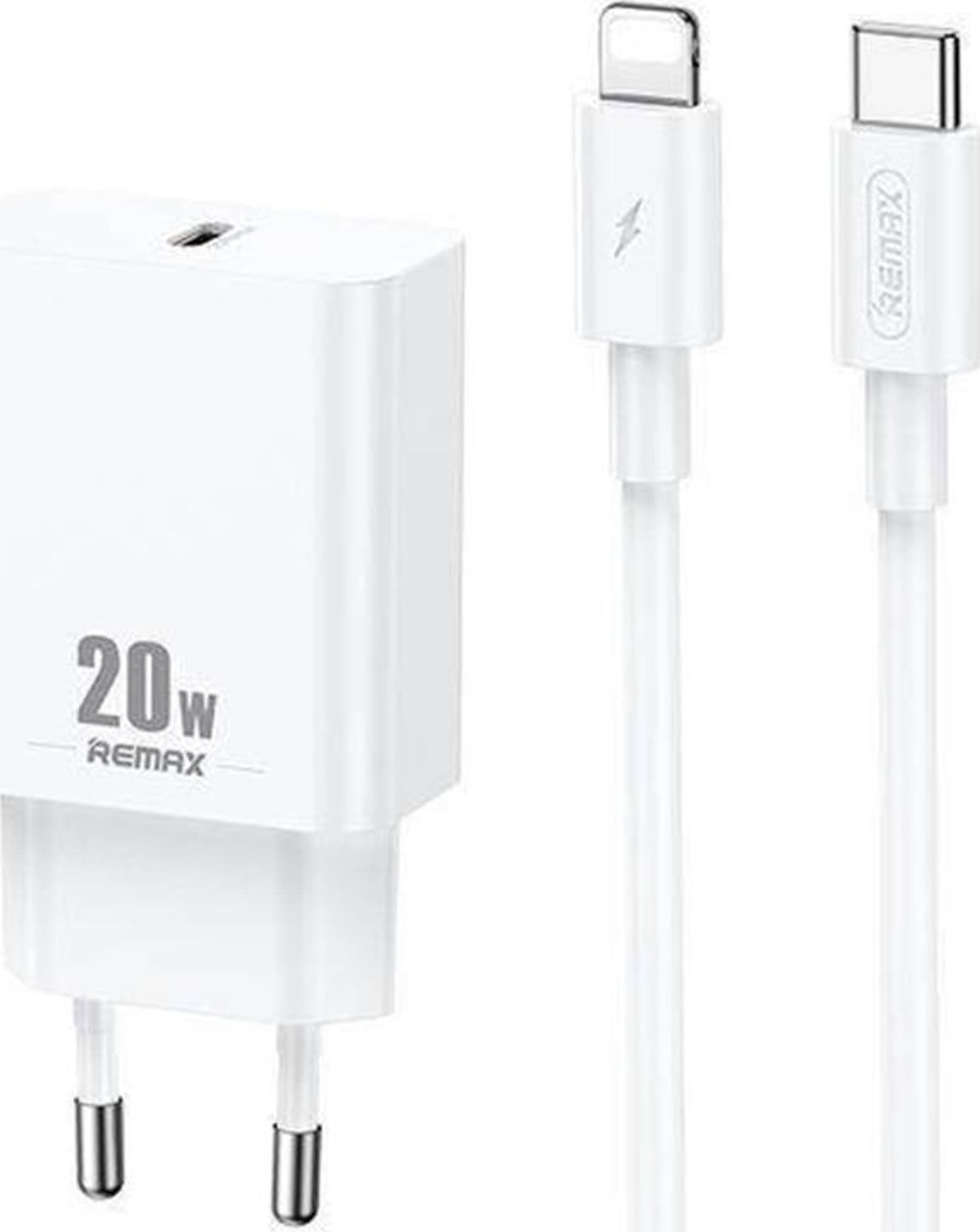 Karikues rrjeti Remax Prime II Series RP-U5, 20W PD, me kabllo USB-C Lightning 1m, i bardhë