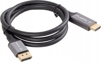 Kabllo Lanberg DisplayPort në HDMI, 1m, 4K 60Hz, e zezë