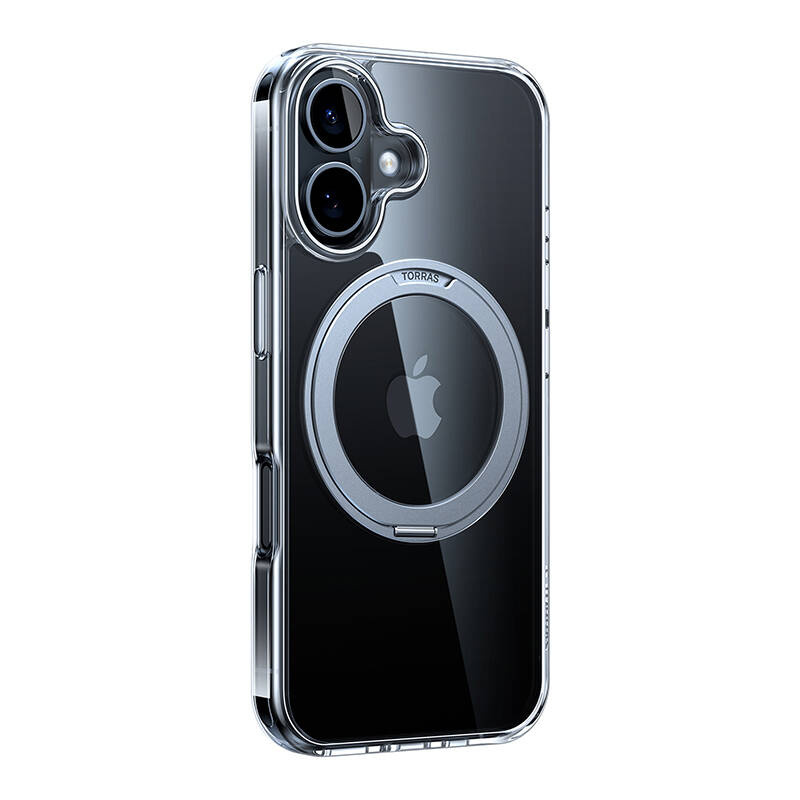 Mbrojtëse telefoni Torras Ostand Pro për iPhone 16 Plus, me magnet, transparente