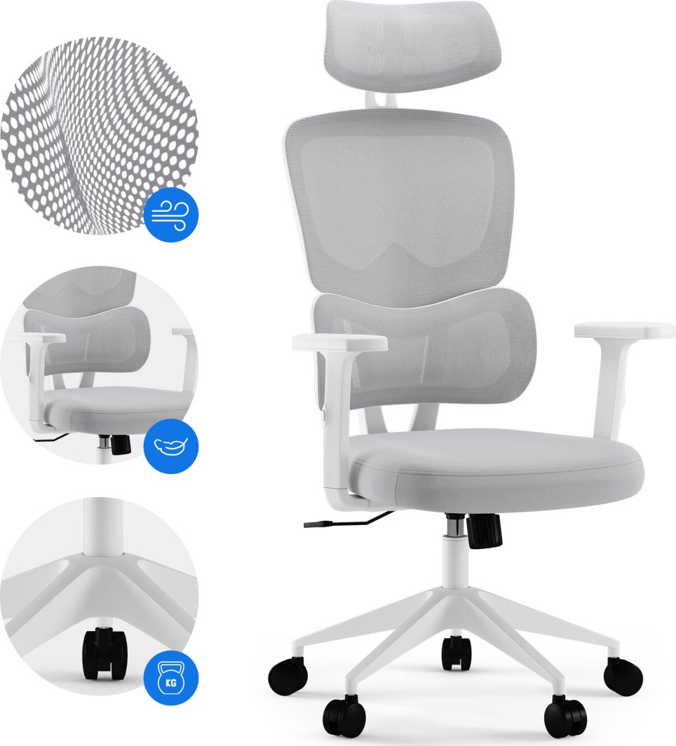 Karrige për zyrë SENSE7 Veno, e bardhë