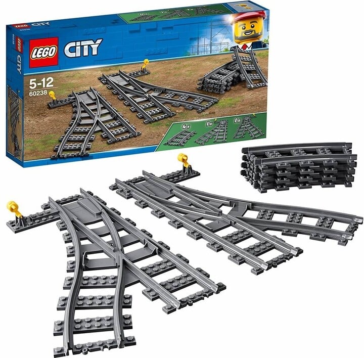 Set LEGO City 60238 Výhybky, shina për tren, 8 copa