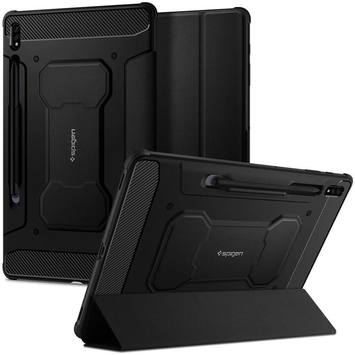 Mbrojtëse Spigen Rugged Armor për Samsung Galaxy Tab S7+, e zezë